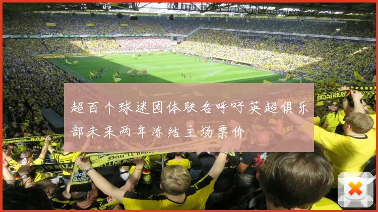 超百个球迷团体联名呼吁英超俱乐部未来两年冻结主场票价